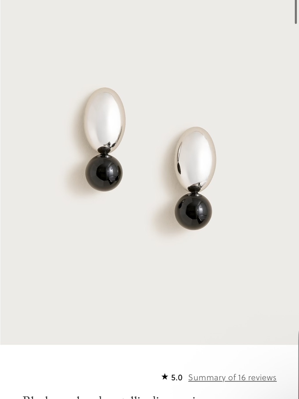J. Crew Black pearl and metallic disc earrings -